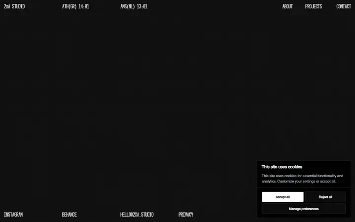 2xA Studio design agency website homepage
