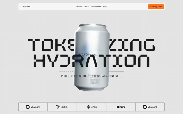 HYDROFLOW drinks brand website homepage