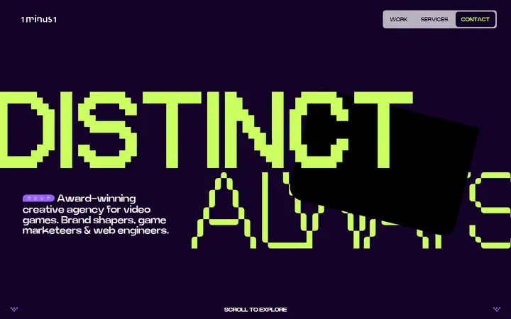 1minus1 design agency website homepage