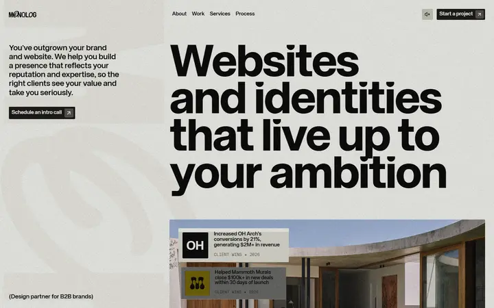 MONOLOG design agency website homepage