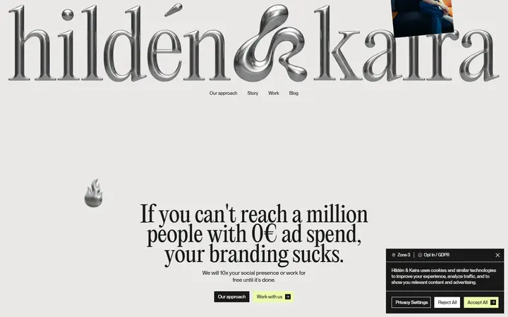 Hildén & Kaira marketing agency website homepage