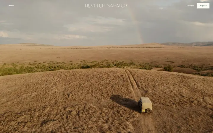 Reverie Safaris travel agency website homepage
