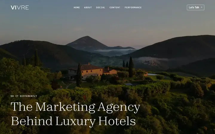 Vivre Agency marketing agency website homepage