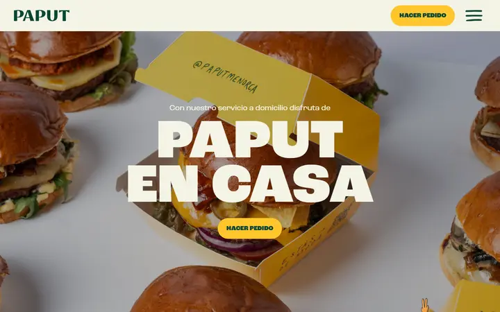 Paput Menorca restaurant website homepage