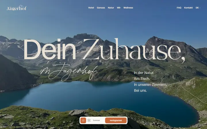 Jägerhof Hotel Passeiertal boutique hotel website homepage