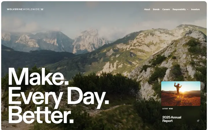 Wolverine Worldwide shoe brand website homepage