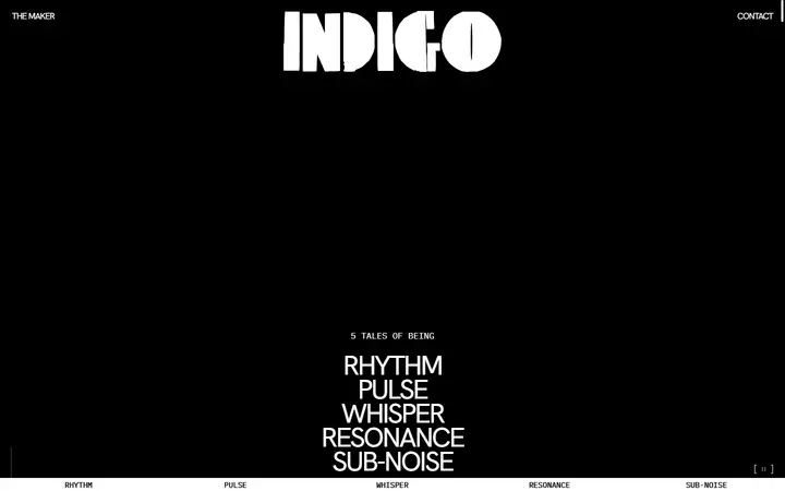 Indigo jewelry website homepage