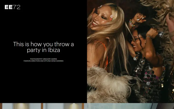 EE72 magazine website homepage