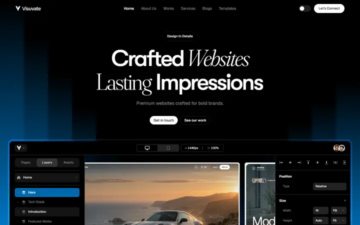 Visuvate design agency website homepage