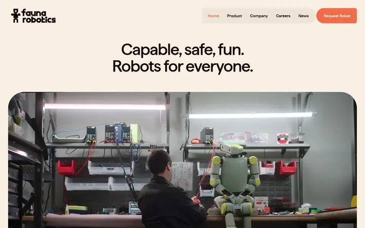 Fauna Robotics robotics company website homepage