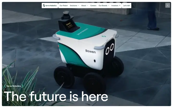 Serve Robotics robotics company website homepage
