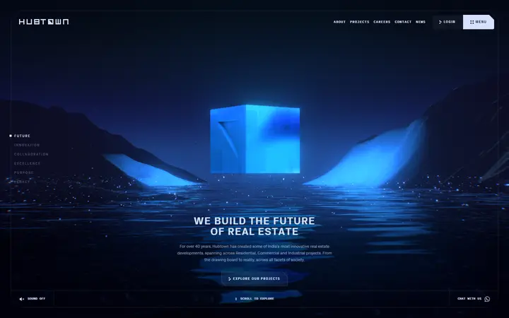 Hubtown property developer website homepage