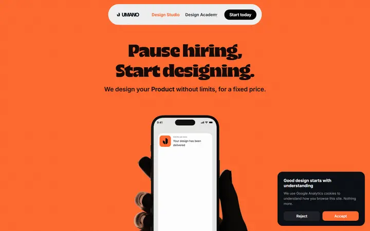 UMANO DESIGN STUDIO design agency website homepage