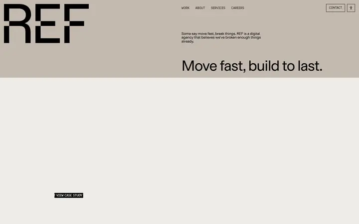 REF Digital design agency website homepage