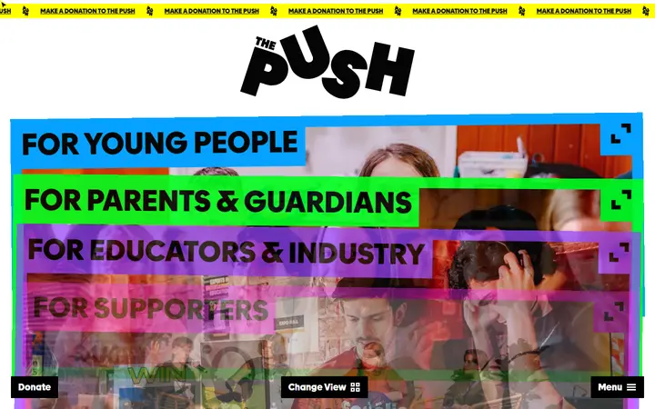 The Push nonprofit website homepage