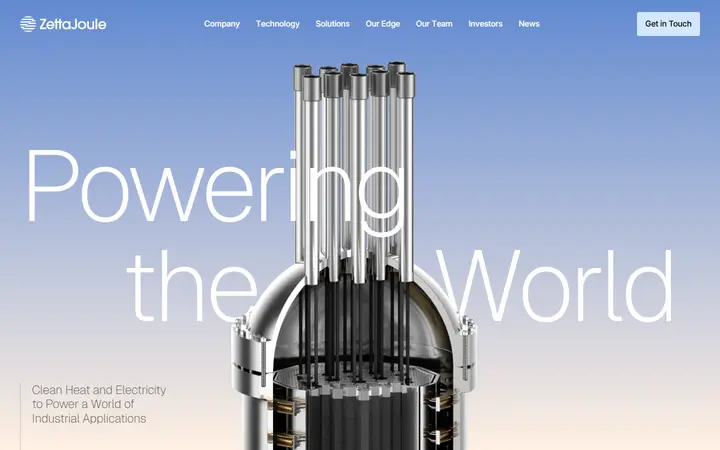 ZettaJoule energy company website homepage