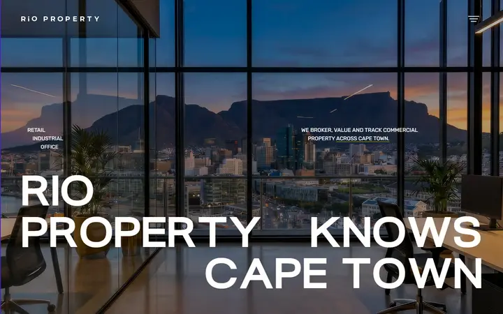 RIO Property real estate website homepage