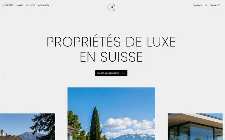Luxury Places luxury real estate website homepage