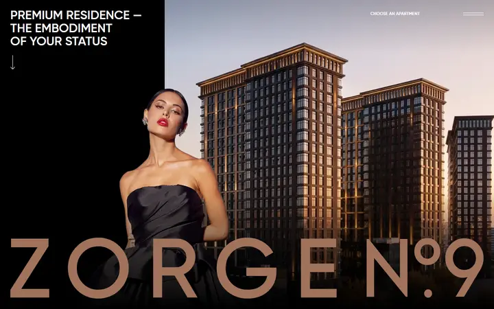 Zorge 9 luxury real estate website homepage