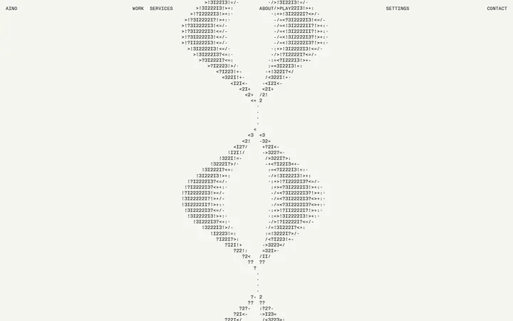 Aino design agency website homepage