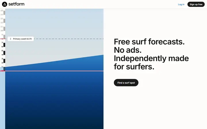 Setform app website homepage