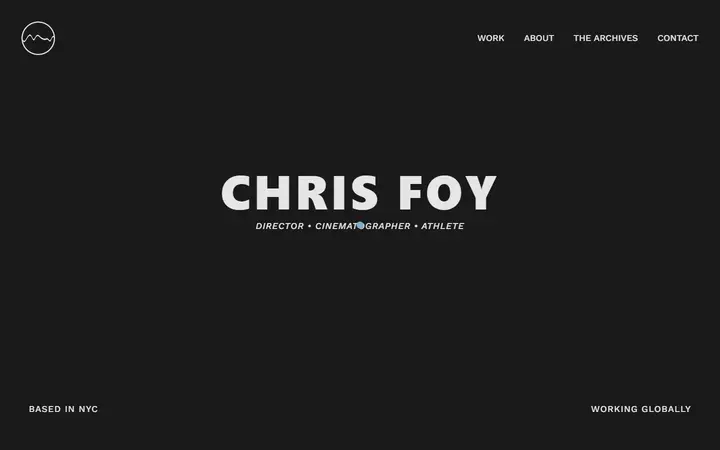 CHRIS FOY production company website homepage