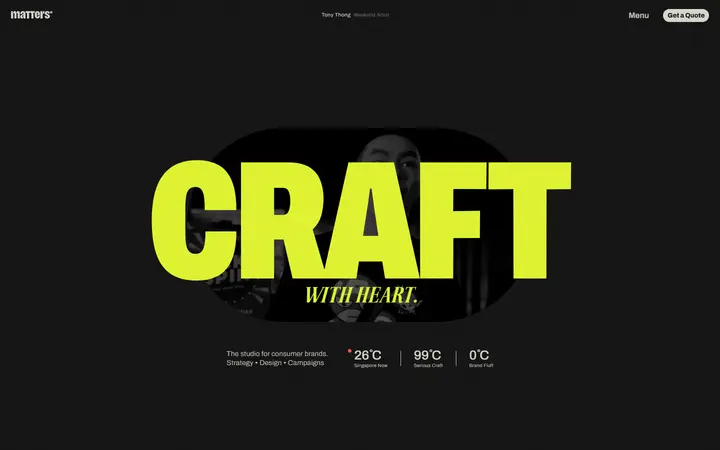 Matters. Singapore design agency website homepage