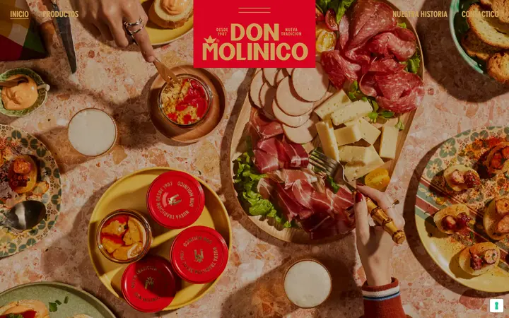 Don Molinico food brand website homepage