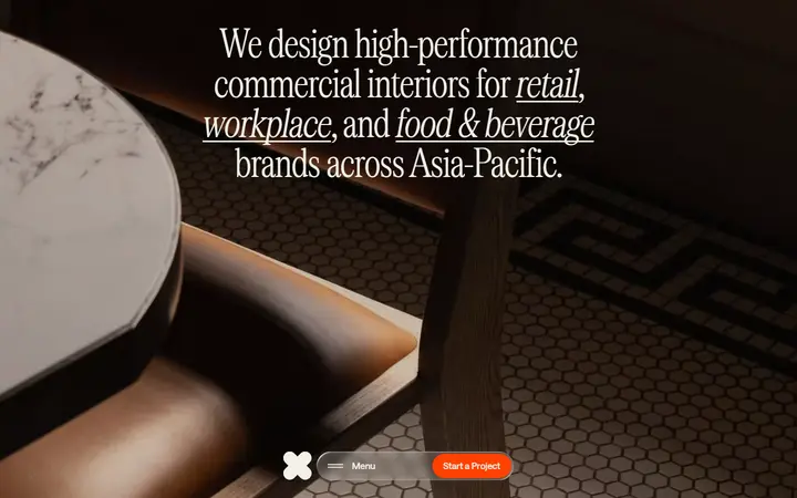 Studio X architecture website homepage