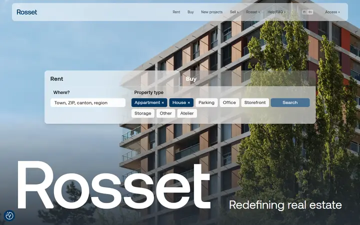 Rosset real estate website homepage