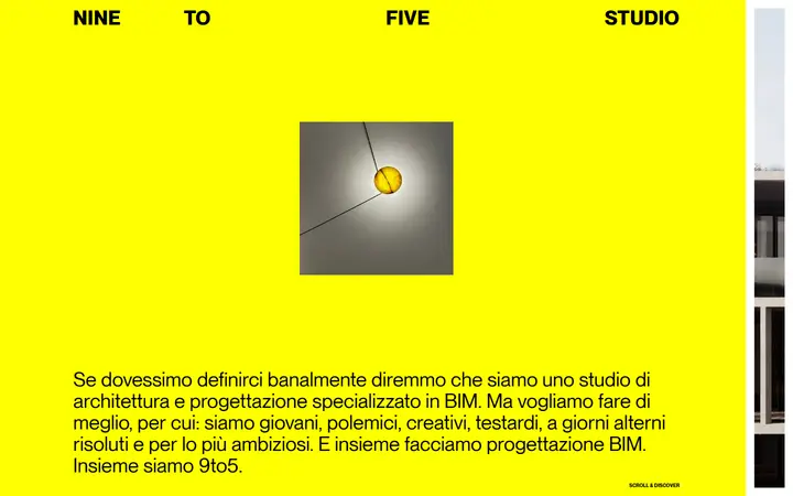 Nine To Five architecture website homepage