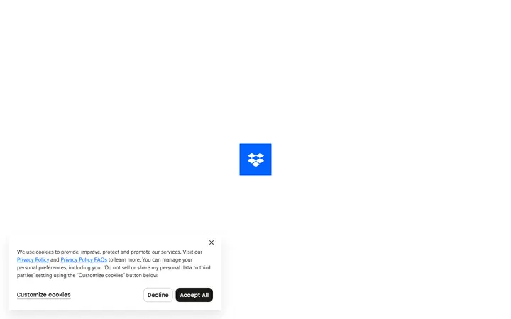 Dropbox Brand productivity app website homepage