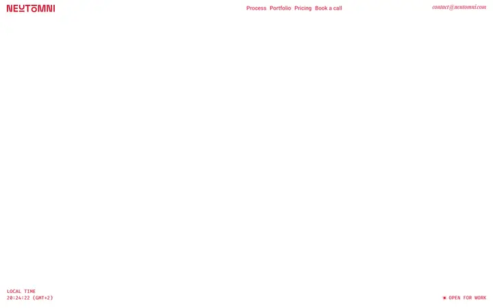 Neutomni design agency website homepage