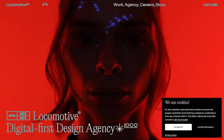 Locomotive design agency website homepage