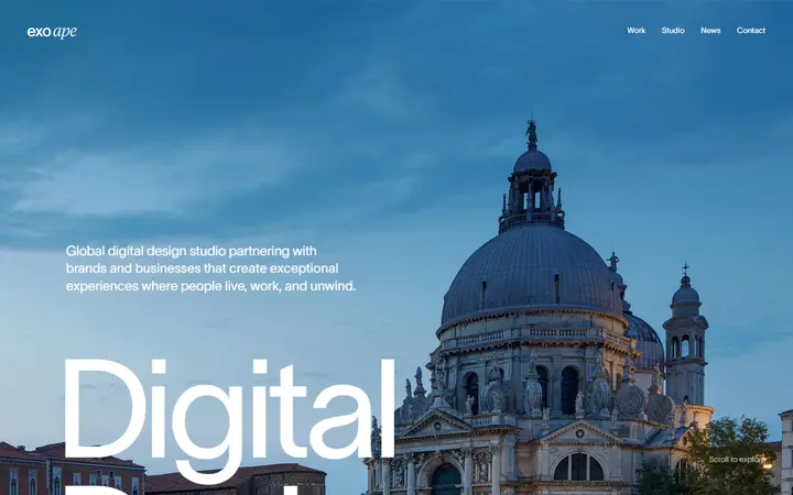 Exo Ape design agency website homepage