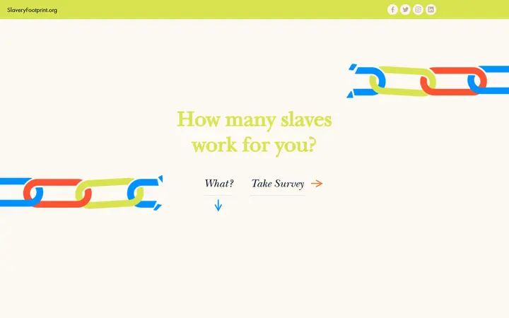 Made in a Free World: Slavery Footprint nonprofit website homepage