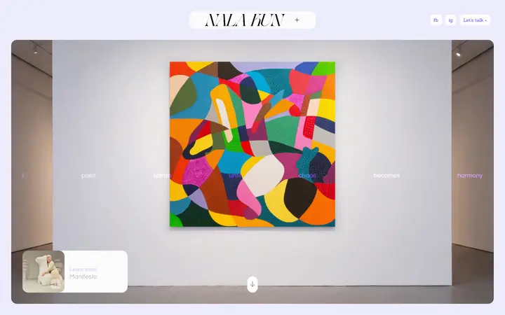 Nala Kun artist website homepage