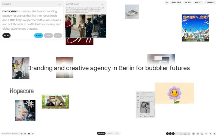 mimosa branding agency website homepage