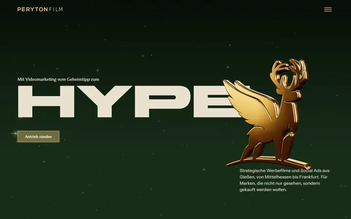 Peryton Film production company website homepage