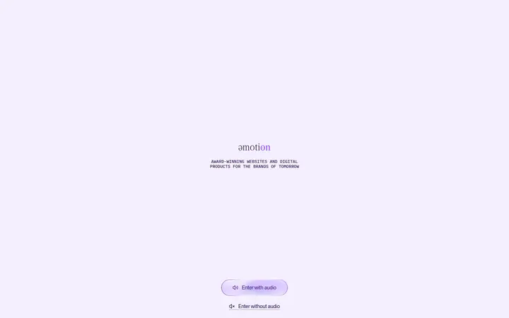 Emotion Agency design agency website homepage