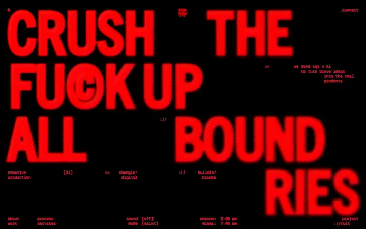 project://cult design agency website homepage