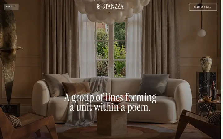 STANZZA design architecture website homepage