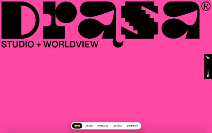DRĄSA design agency website homepage