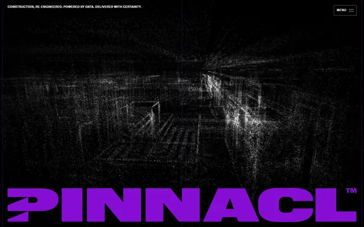 Pinnacl construction company website homepage