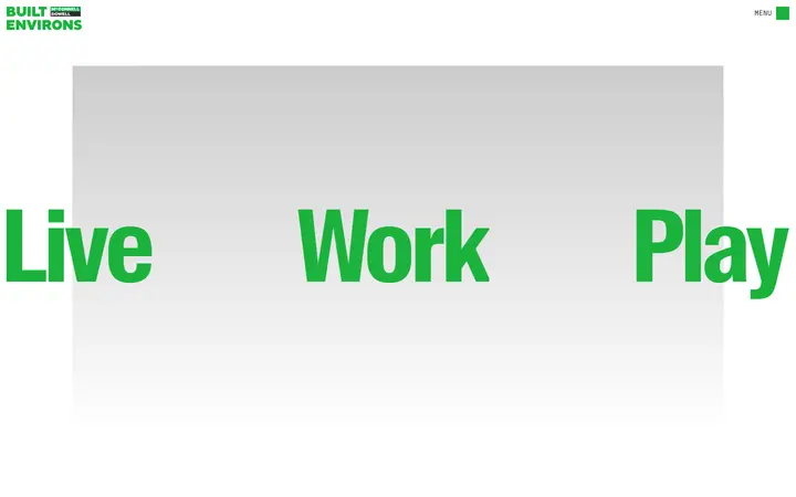 Built Environs construction company website homepage