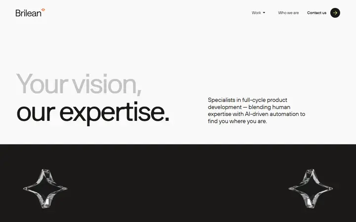 Brilean web development agency website homepage