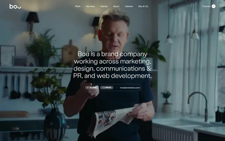Bou branding agency website homepage