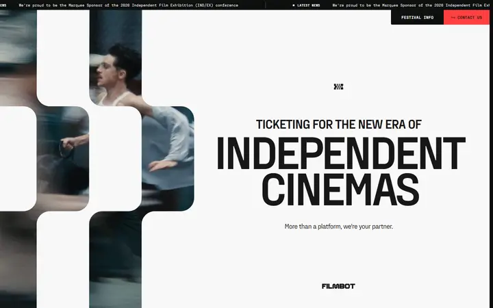 Filmbot SaaS website homepage