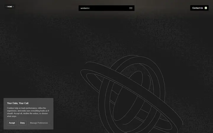 SentientX AI company website homepage