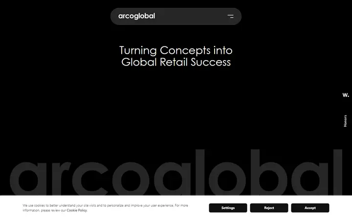 arcoglobal construction company website homepage